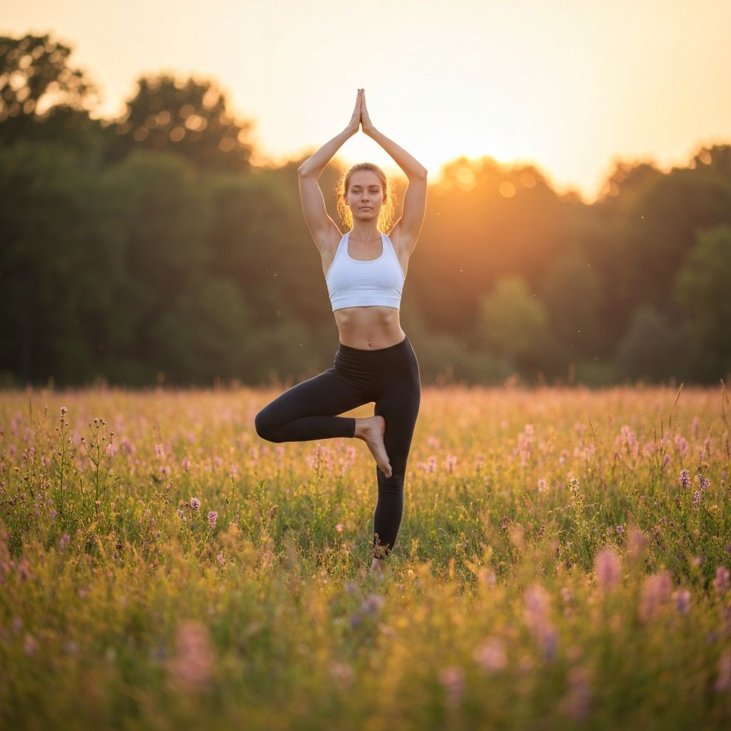 Person in balanced yoga pose representing wellness